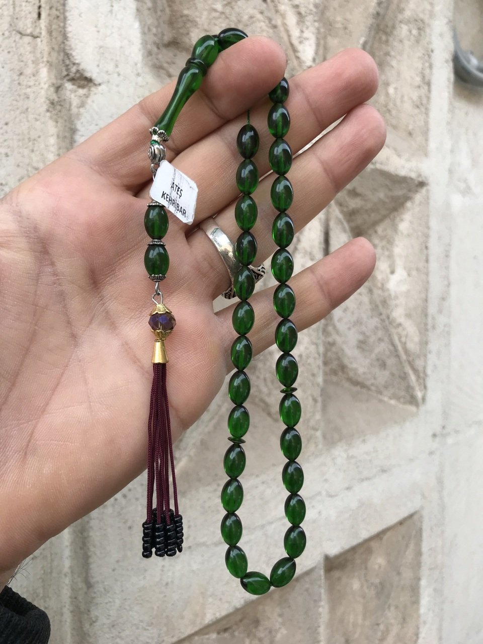 Beyzi Kesim Orijinal Ateş Kehribar Tesbih
