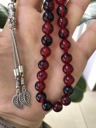 Küre Model Yoğun Hareli Ateş Kehribar Benzetmesi Beyrut Damlası Tesbih