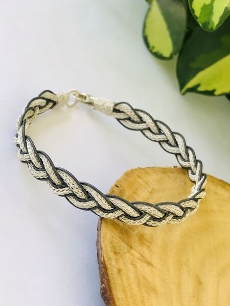 1000 Ayar Gümüş  Örgü Model Bay Bayan Kazaziye Gümüş Bileklik