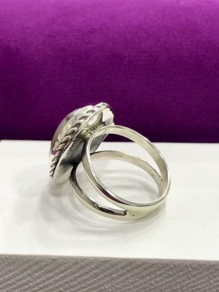 Yemen Akiği 925 Ayar Oksitli Gümüş Otantik Bayan Yüzük