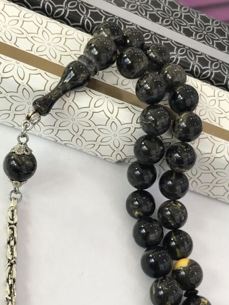 Granit Renk Hareli Toz Kehribar Tesbih ST20250003