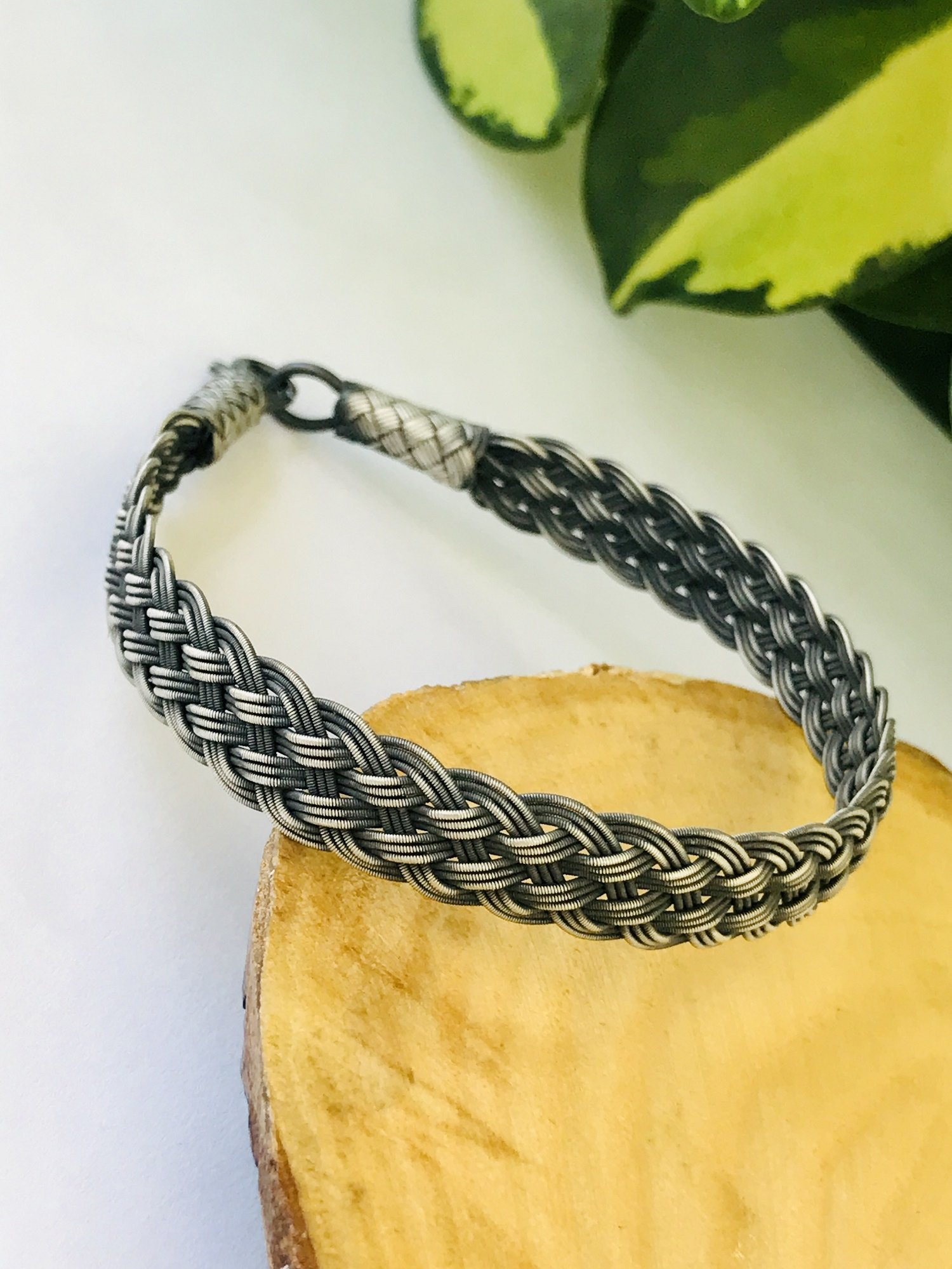 1000 Ayar Gümüş  Örgü Model Bay Bayan Kazaziye Gümüş Bileklik