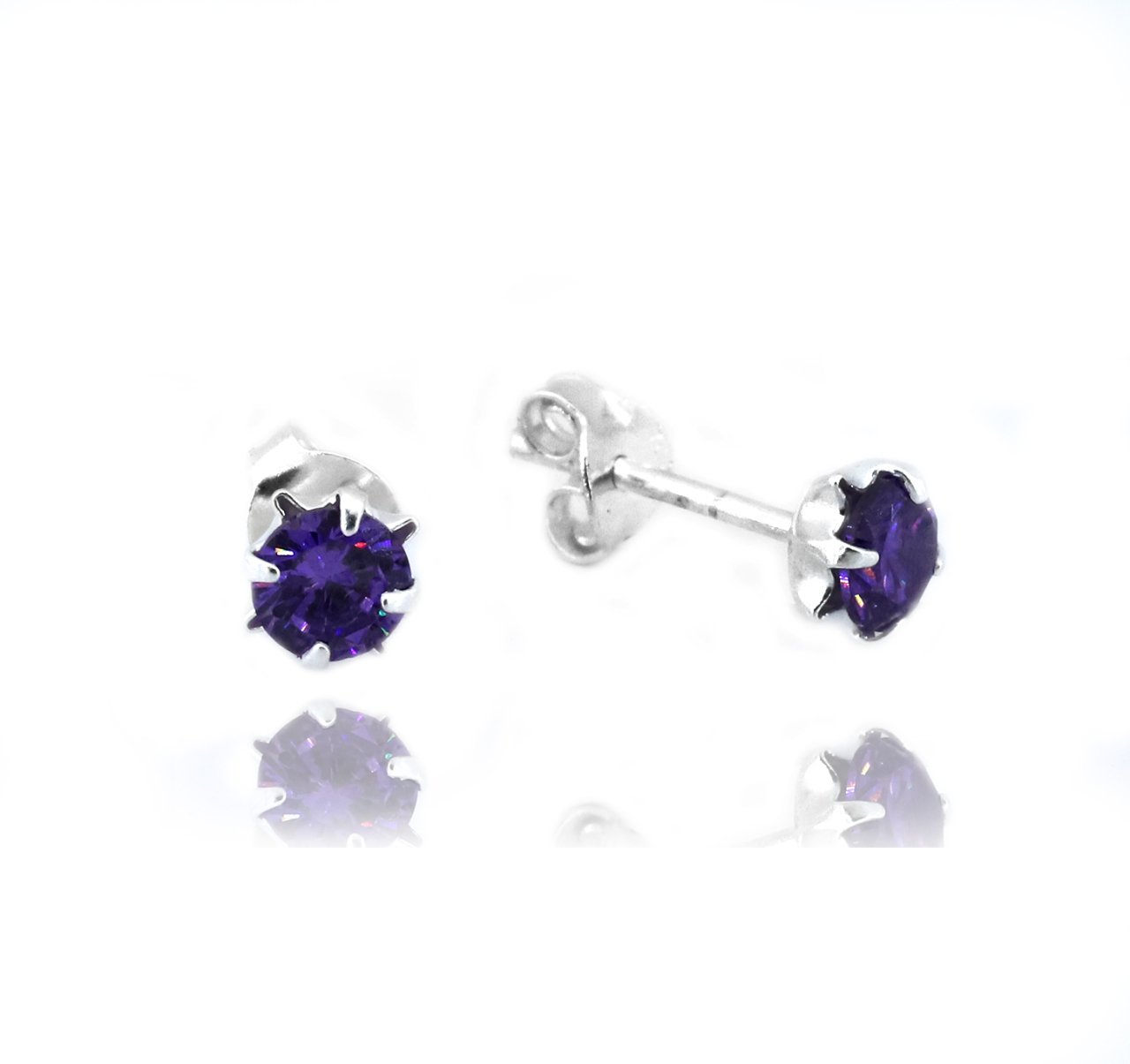 Safir Taşlı Mini Gümüş Bayan Küpe