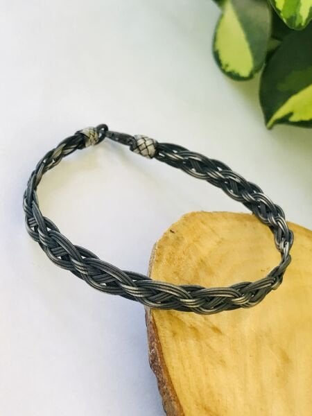 1000 Ayar Gümüş  Örgü Model Bay Bayan Kazaziye Gümüş Bileklik