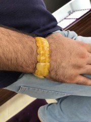 Beyrut Damlası Hareli Kehribar Rolex Model Bileklik