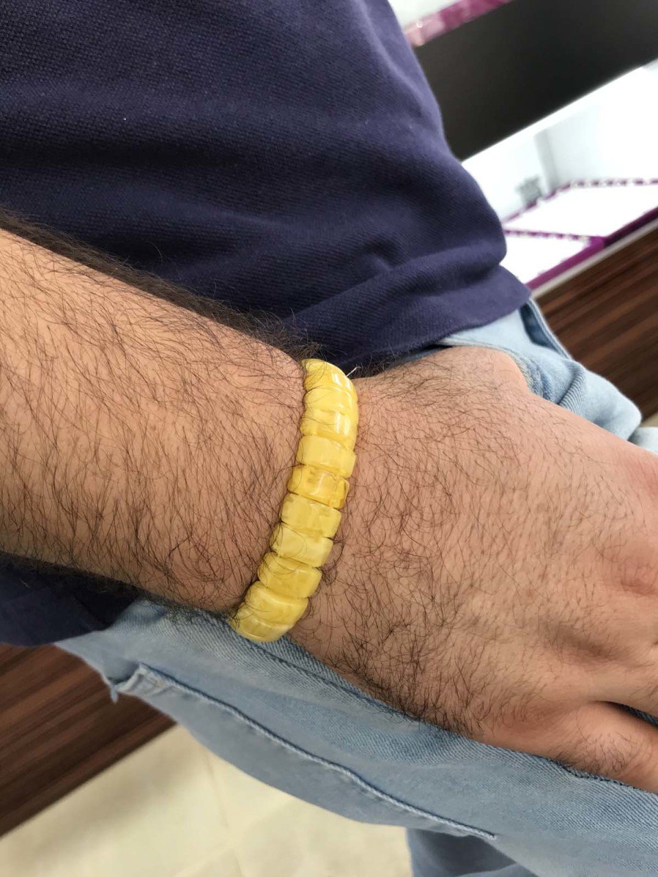 Beyrut Damlası Hareli Rolex Model Kehribar Bileklik