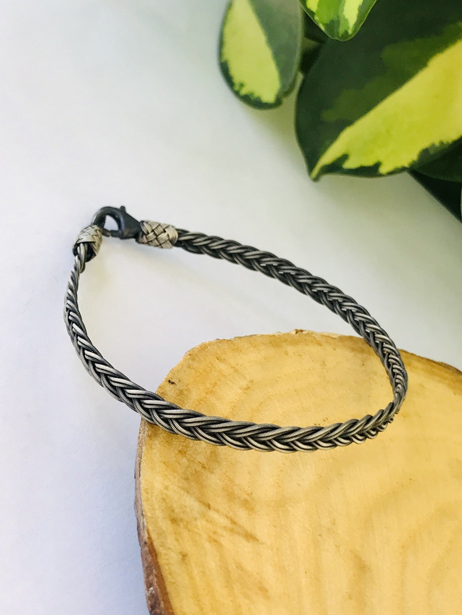 1000 Ayar Gümüş  Örgü Model Bay Bayan Kazaziye Gümüş Bileklik