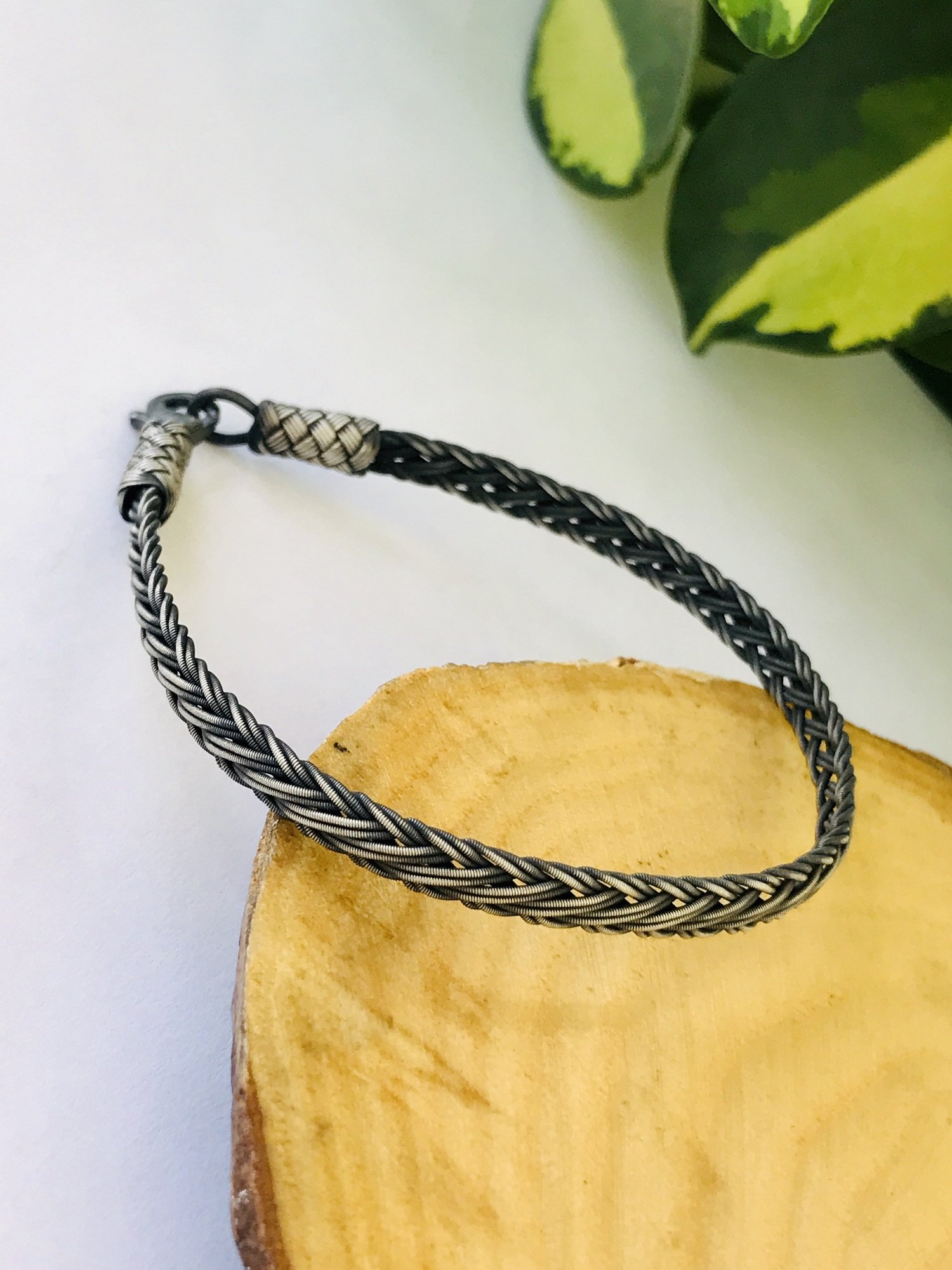 1000 Ayar Gümüş  Örgü Model Bay Bayan Kazaziye Gümüş Bileklik 18 cm