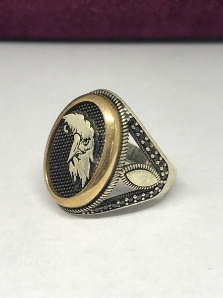 925 Ayar Gümüş Kartal Figürü  Erkek Yüzük ST11