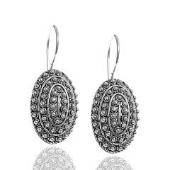 Oval Model Oksitli Telkari Gümüş Bayan Üçlü Set