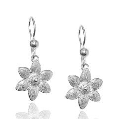 Telkari İşçilikli Çiçek Model 925 Ayar Saf Gümüş Bayan Üçlü Set