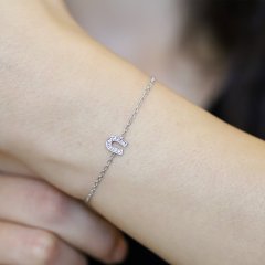 Zirkon Taşlı Nal Model Gümüş Bileklik