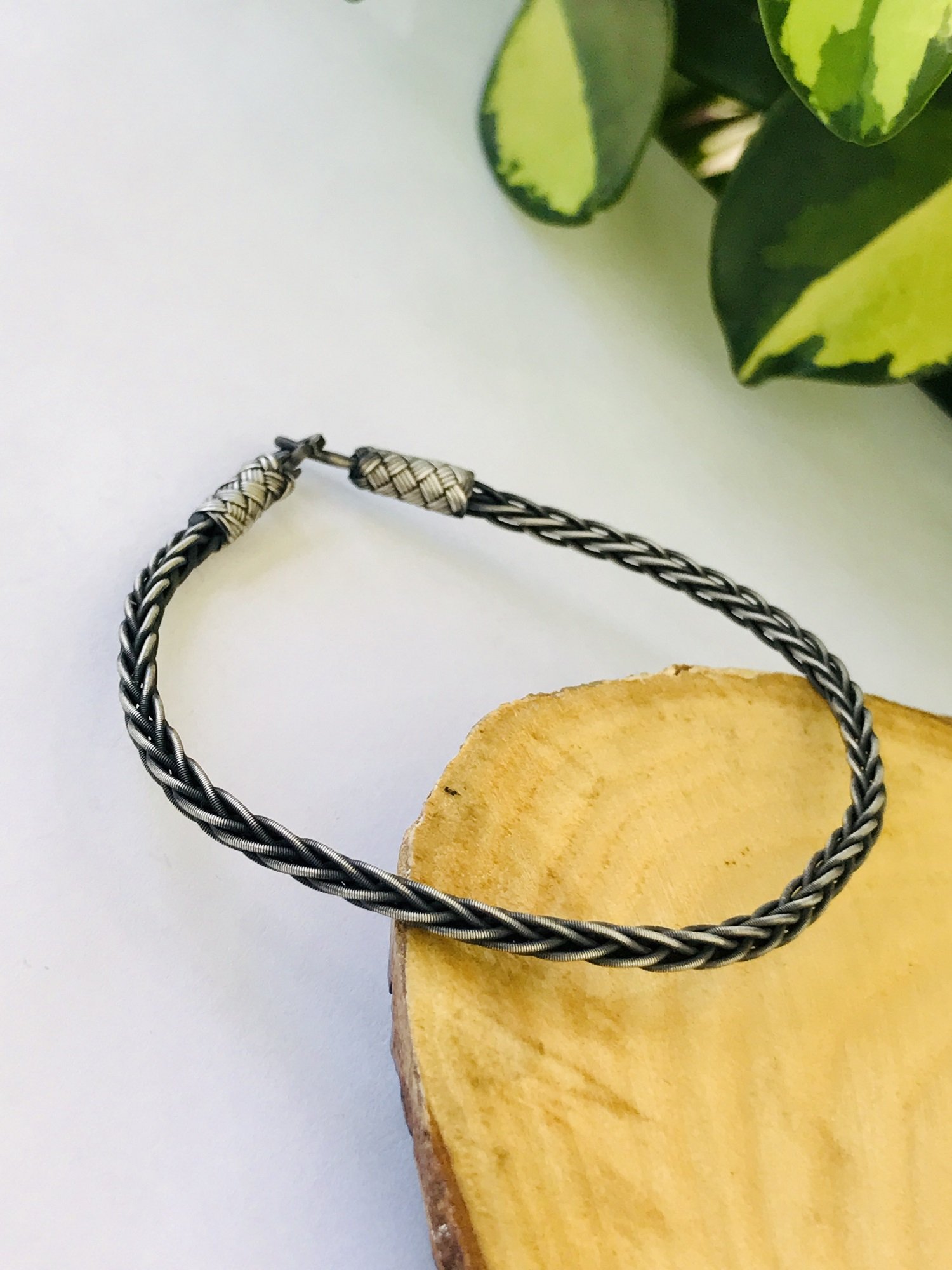 1000 Ayar Gümüş  Örgü Model Bay Bayan Kazaziye Gümüş Bileklik 18 cm