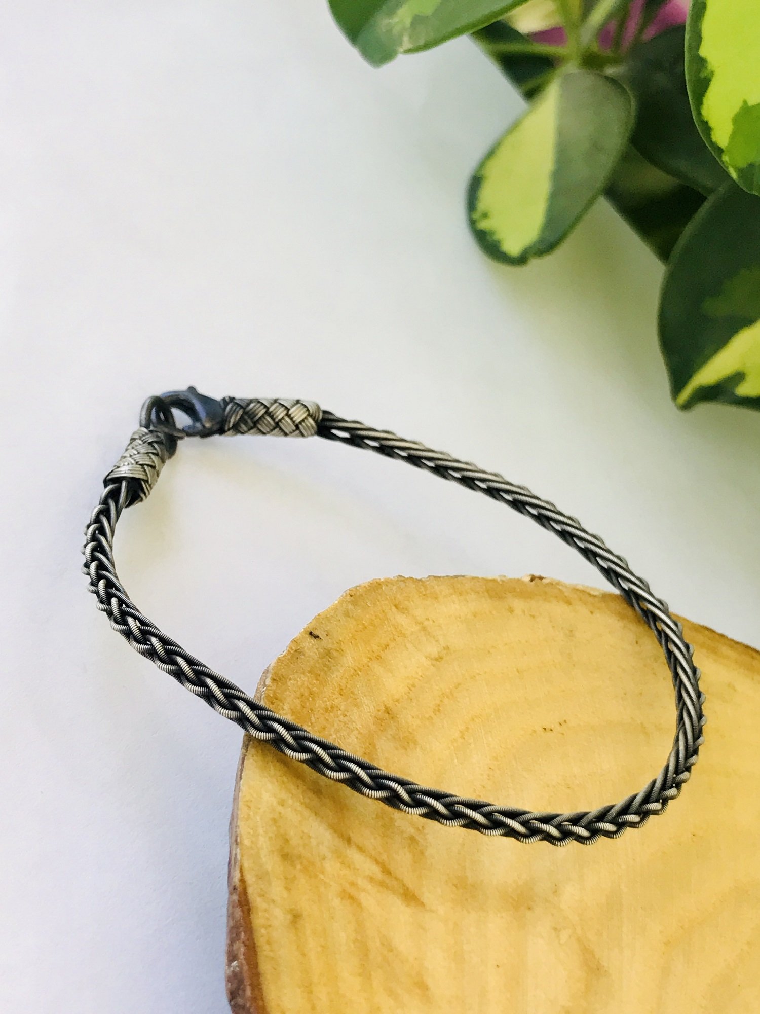 1000 Ayar Gümüş  Örgü Model Bay Bayan Kazaziye Gümüş Bileklik 18 cm