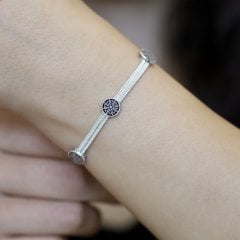 925 Ayar Gümüş Hasır Model Bayan Bileklik