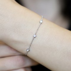 Zirkon Taşlı 925 Ayar Gümüş Bileklik