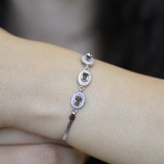 Renk Değiştiren Sultan Taşlı Zirkon İşlemeli Gümüş Bileklik