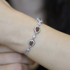 Damla Model Renk Değiştiren Sultan Taşlı Gümüş Bileklik