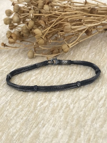 Sade Bölmeli Model 1000 Ayar Kazaziye Gümüş Unisex Bileklik