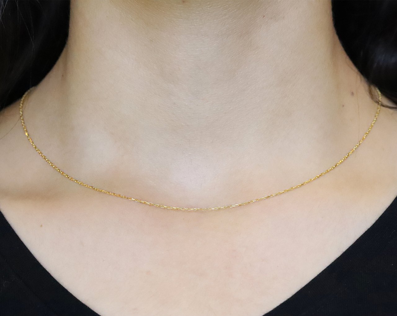 925 Ayar Gümüş Gold Renk Hayalet Zincir