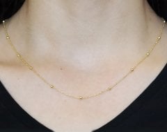925 Ayar Gümüş Gold Renk Toplu Zincir