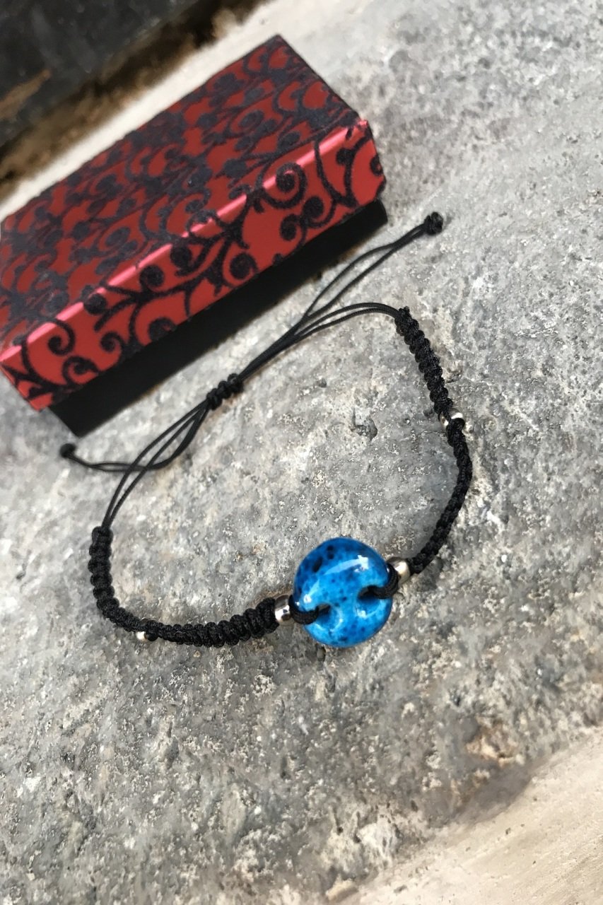 Ayarlanabilen Çift Gözlü Süryani Nazar Boncuğu Unisex Bileklik