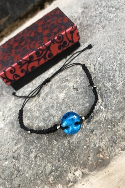 Ayarlanabilen Çift Gözlü Süryani Nazar Boncuğu Unisex Bileklik