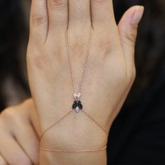 Kelebekli Zirkon Taşlı 925 Ayar Saf Gümüş Şahmeran