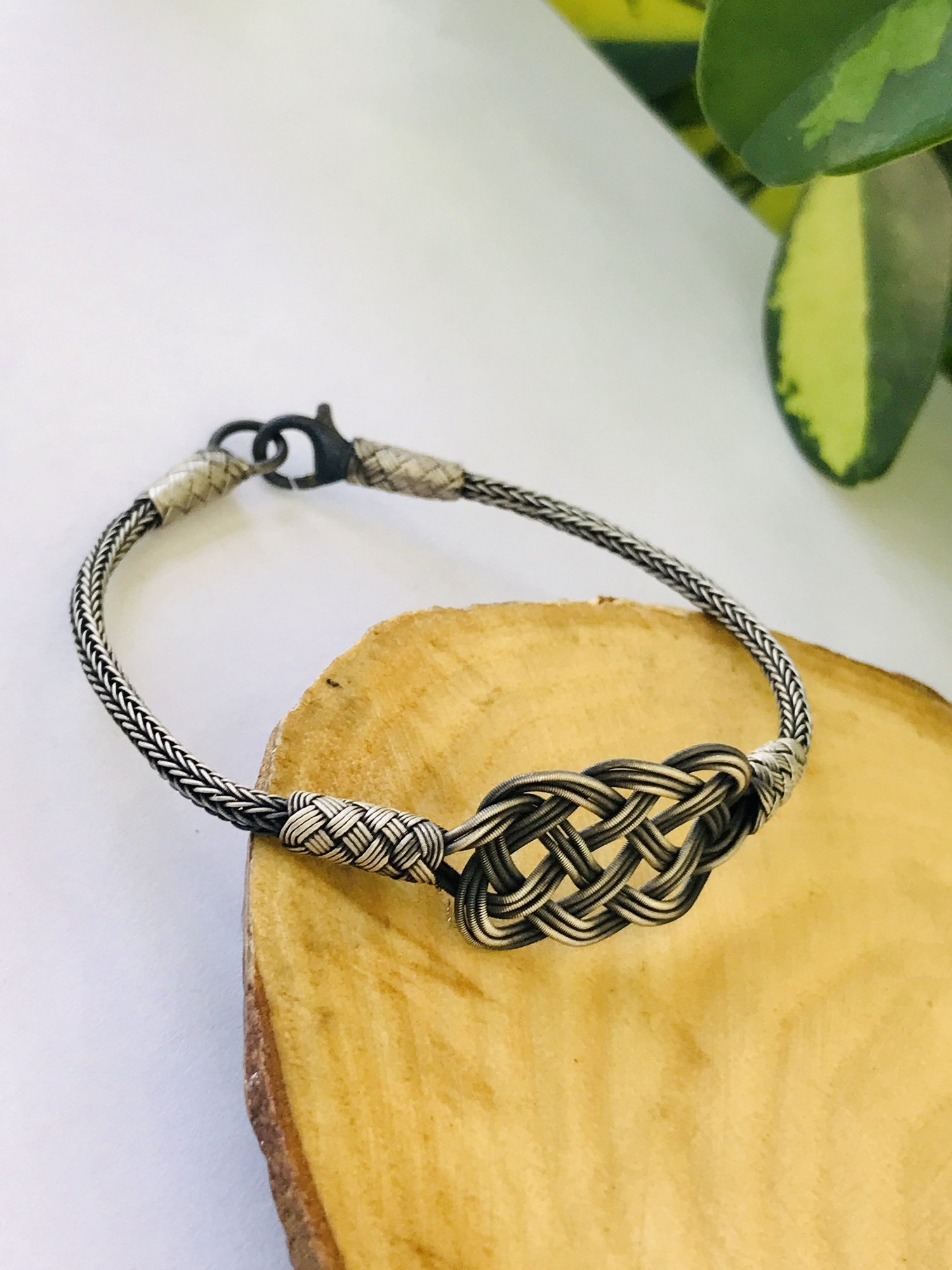 1000 Ayar Gümüş  Örgü Model Bay Bayan Kazaziye Gümüş Bileklik