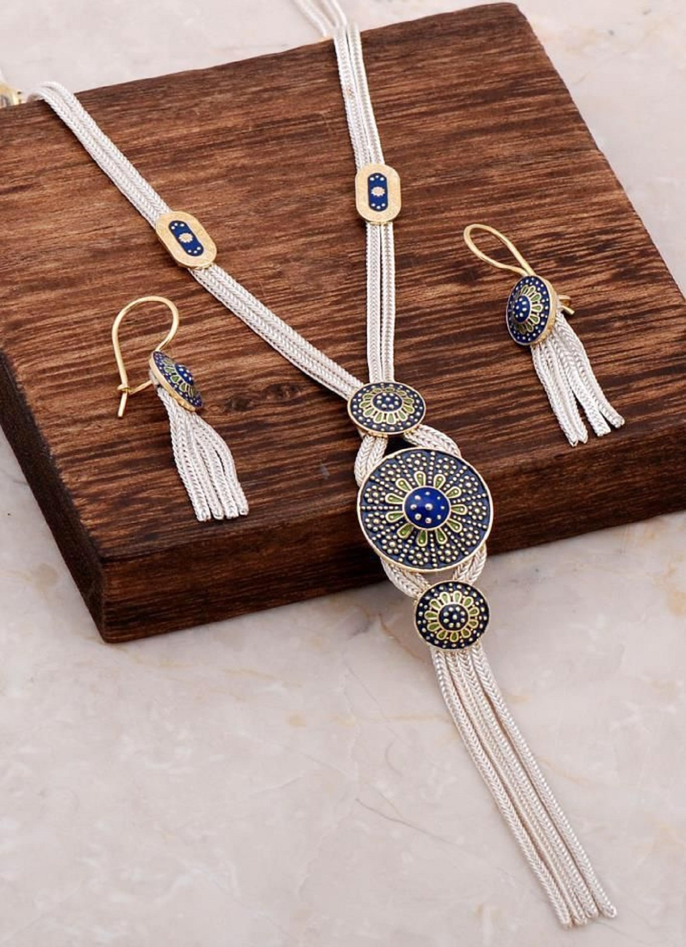 925 Ayar Gümüş Midyat Hasırı Gümüş Set