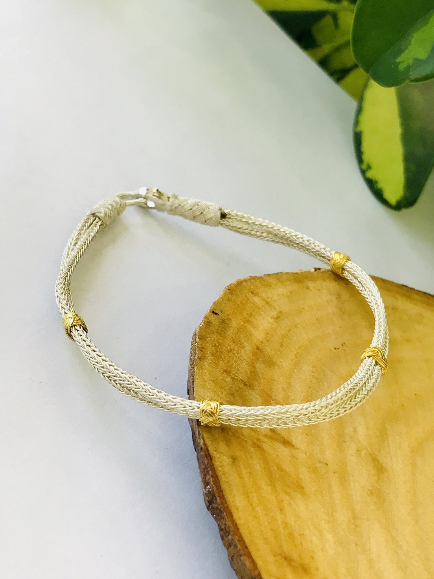 1000 Ayar Gümüş  Sade Model Bay Bayan Kazaziye Gümüş Bileklik