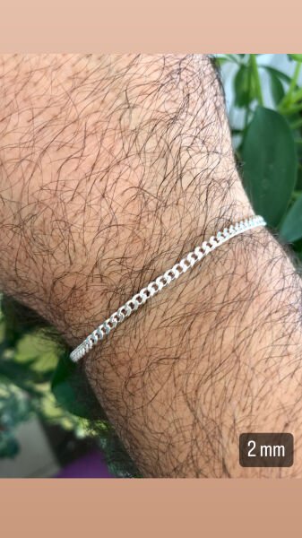 Sultan Telkari 925 Ayar Gümüş 2 MM Gurmet Model Erkek Gümüş Bileklik