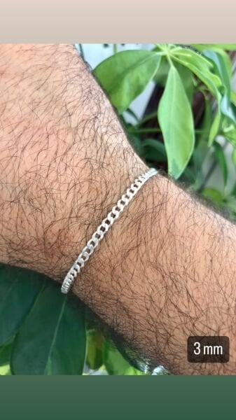 SULTAN TELKARİ 925 Ayar Gümüş 2,3,4,8 MM Gurmet Model Erkek Gümüş Bileklik