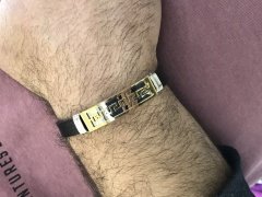 Üzeri Gold İşlemeli Versace Model Deri Çelik Kombinli Erkek Bileklik
