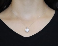 925 Ayar Gümüş Kalp Model Bayan Kolyesi