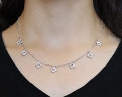 Zirkon Taşlı 925 Ayar Gümüş Bayan Kolye