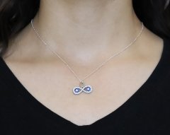 Nazar Boncuklu Sonsuzluk Model Gümüş Kolye