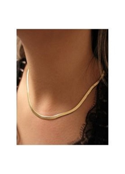 Gold Renk İtalyan Yassı Zincir Kolye