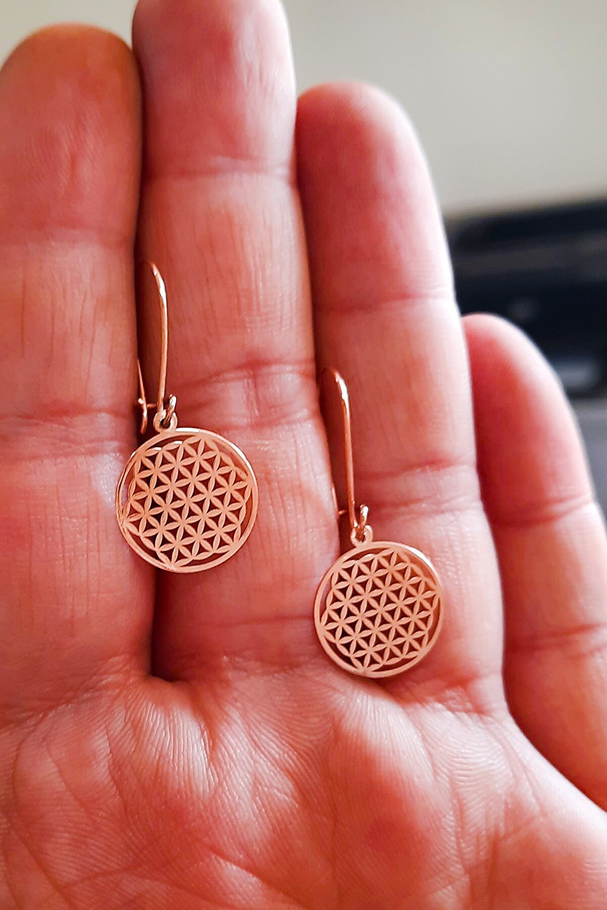 Sultan Telkâri 925 Ayar Gümüş Yaşam Çiçeği Model Küpe