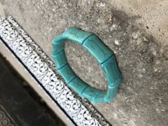 Doğal Firuze Taşlı, Kare Kesim, Rolex Model Bay Bayan Bileklik
