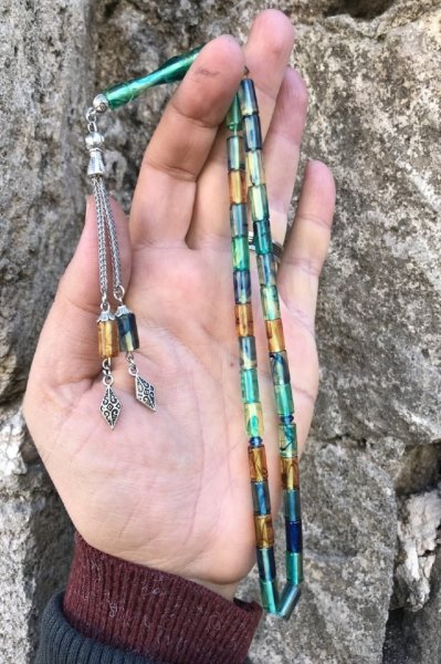 Renk Cümbüşü Kesme Model Toz Kehribar Tesbih