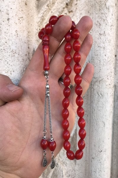 Vişne Çürüğü Tonunda Beyzi Kesim İran Bağası Toz Kehribar Tesbih