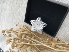 Çiçek Model Özel İşçilik Telkari 925 Ayar Gümüş Broş