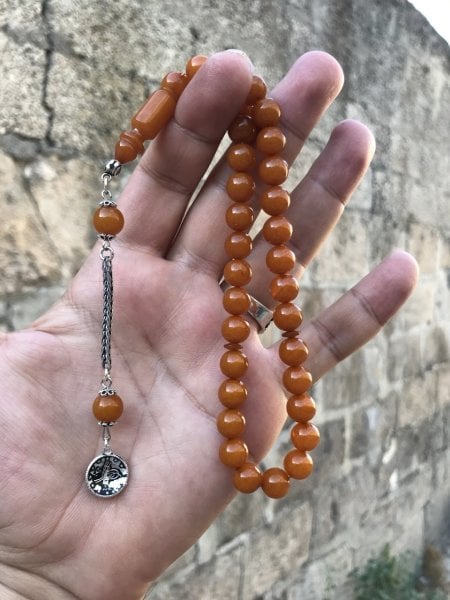 Küre Kesim Model Sıkma Kehribar Tesbih