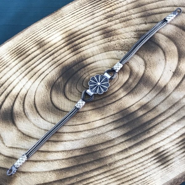 1000 Ayar Gümüş Telkari İşçilikli Kazaziye Bileklik 18 cm