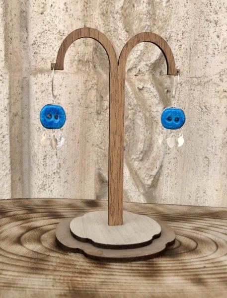 Sultan Telkâri 925 Ayar Gümüş Süryani Nazar Boncuğu Küpe