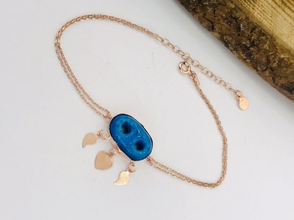 Sultan Telkâri 925 Ayar Gümüş Süryani Nazar Boncuğu Bileklik