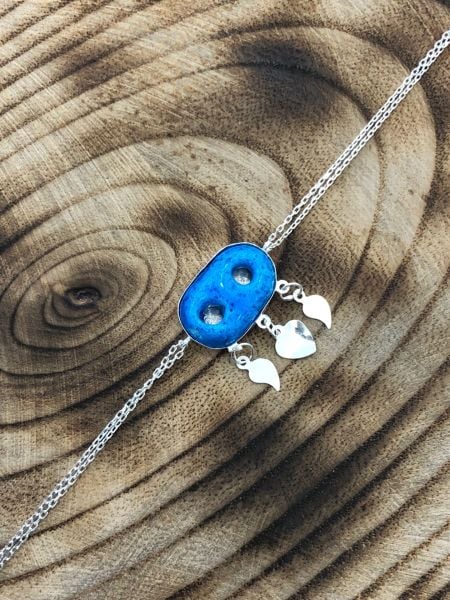 Sultan Telkâri 925 Ayar Gümüş Süryani Nazar Boncuğu Bileklik