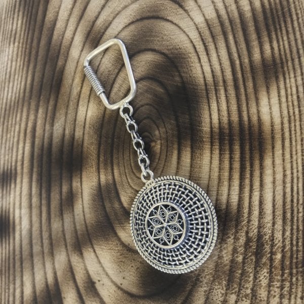 El İşi Telkari  Model 925 Ayar Gümüş Anahtarlık