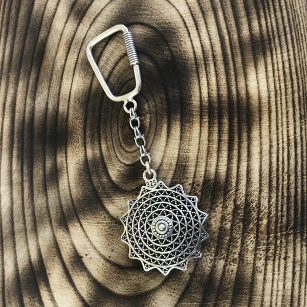 El İşi Telkari  Model 925 Ayar Gümüş Anahtarlık